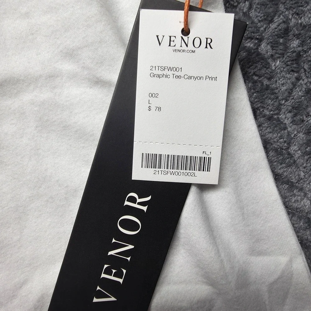 Venor Canyon Graphic Tee White Women's Sz L NWT Soft Cotton Casual Outdoor Art‎ - Picture 4 of 12